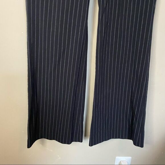 CHARLOTTE Black Striped Career Office Wide Leg Dress Pants - Picture 4 of 7
